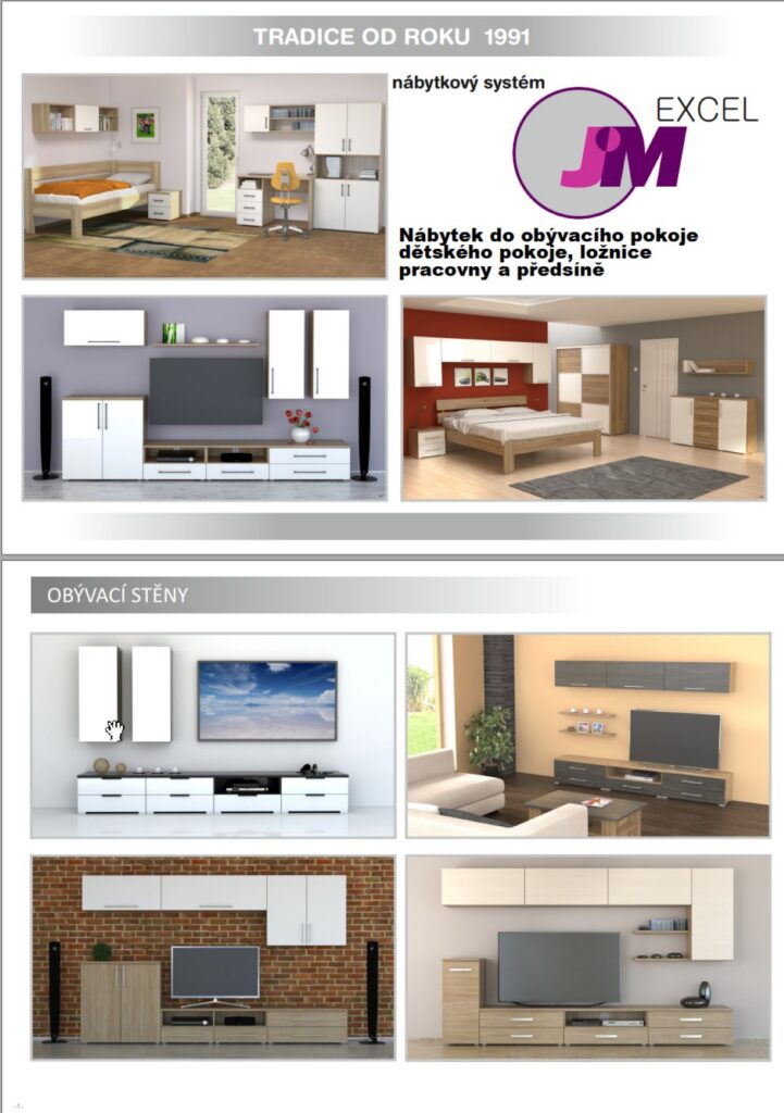 nábytek do obýváku, pokoje, ložnice a předsíně