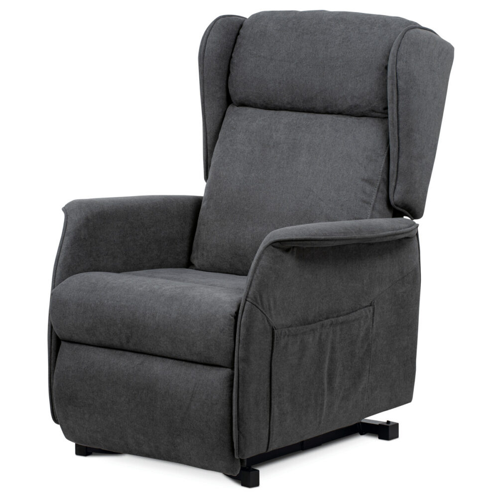 Polohovací křeslo, elektrické kabelové ovládání, šedá, látka, TV-1190 GREY2
