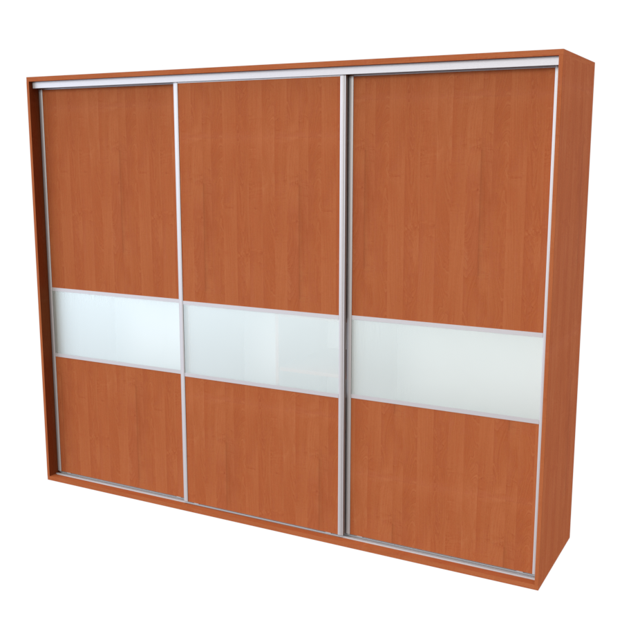 flexi 3 šatní skříň dveře dělené sklem matelux, 240/260/280/300 x 220/240cm Šířka: 300cm, výška: 240cm