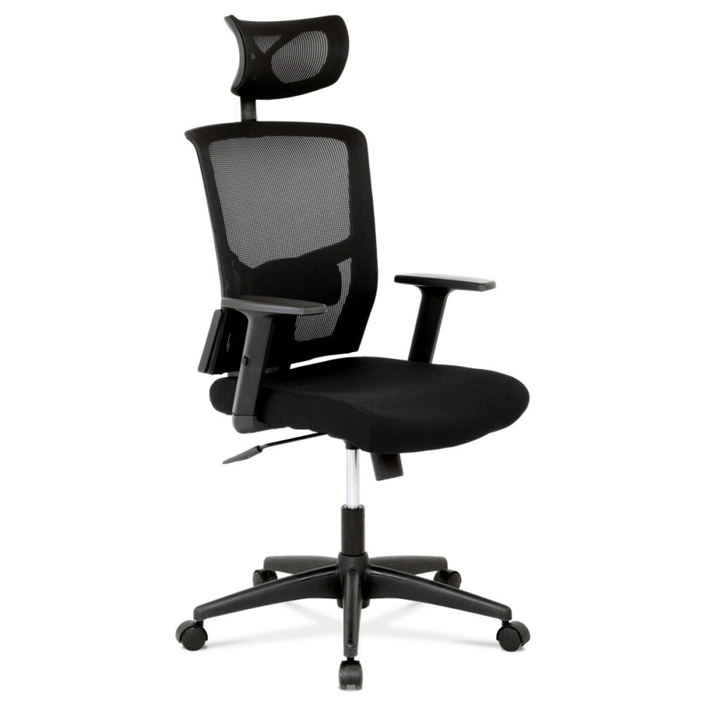 Kancelářská židle, houpací mechanismus, černá síťovina, KA-B1013 BK