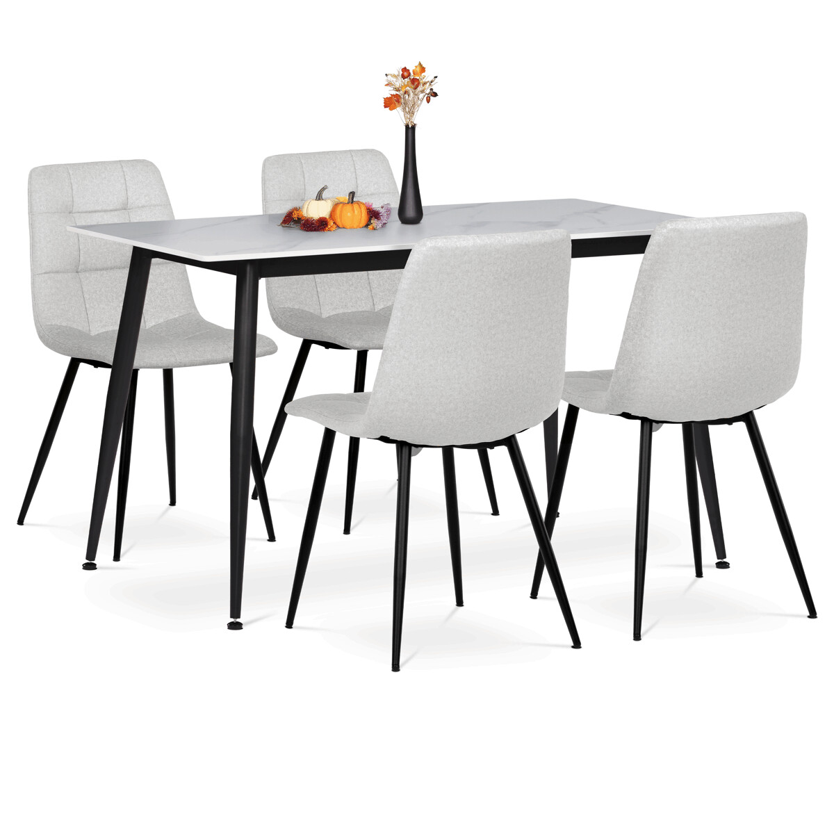 37C8B3900A576CA8B7B56B65BCCC4CA6A62DD195-1-pxl Jídelní set s 4 židlemi, 130x70x76cm, keramika, mramor, ASE-1038 WT2