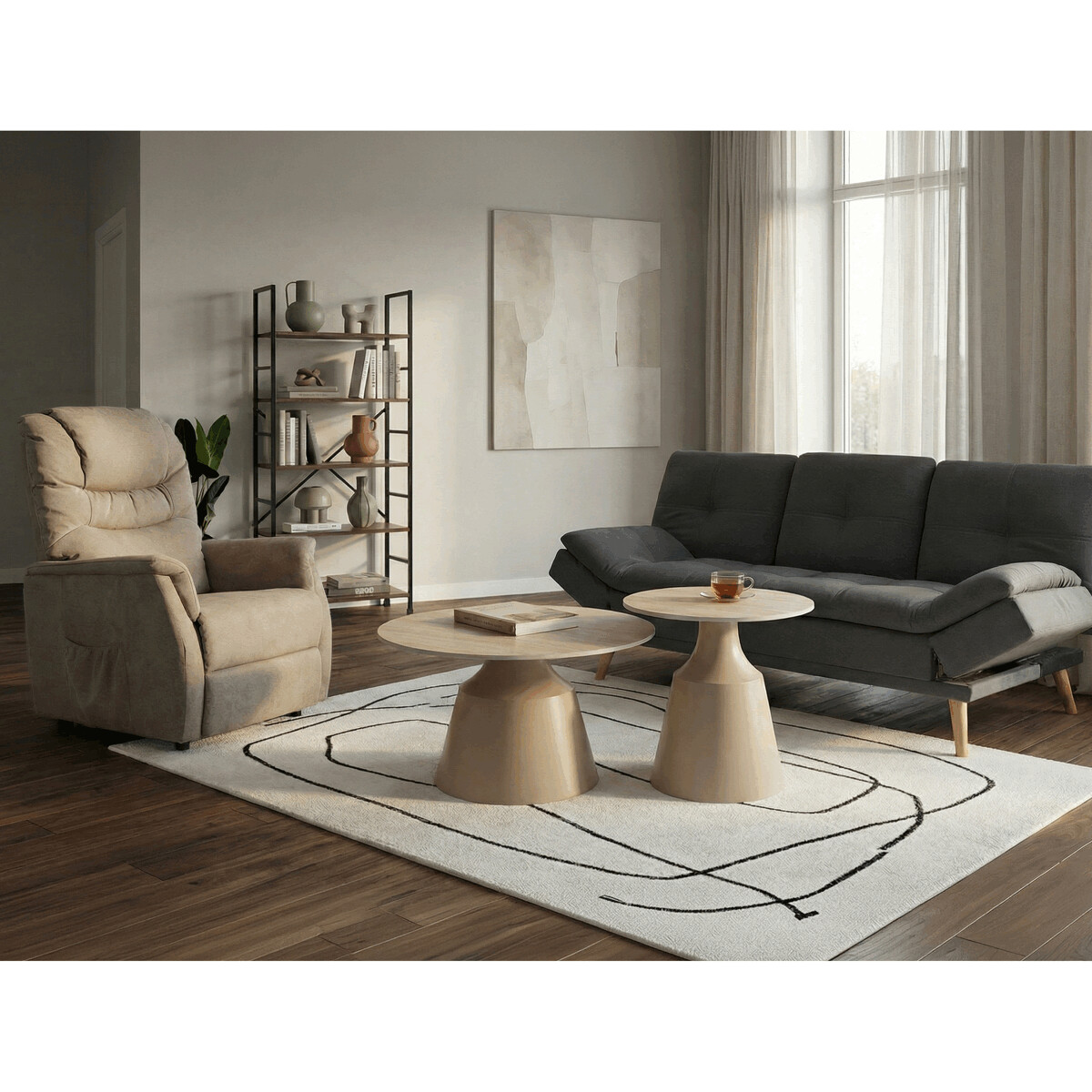 42E940D556115578B5758B1ABD3B9B4E1E3D9F5F-1-pxl Konferenční stolek 70x70x44cm, keramika, travertin, CT-F4152 TRV - Obrázek 2