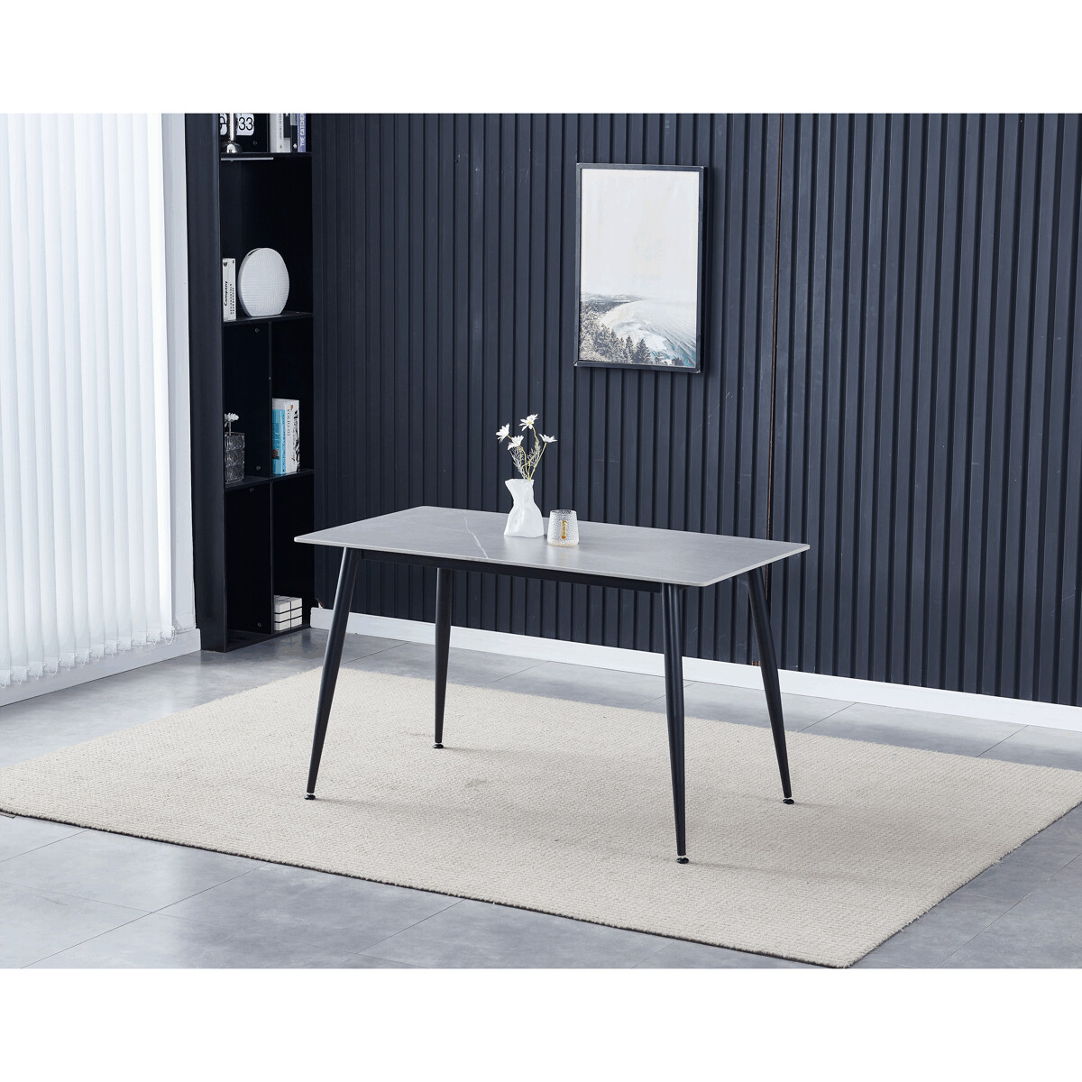 4C4ED47DAC01B6AFE13D638000293E1E1E04A0C9-1-pxl Jídelní stůl 130x70cm, keramika, mramor, HT-403M GREY - Obrázek 4