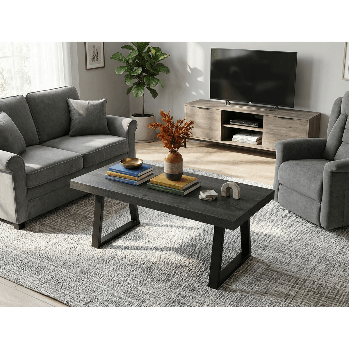 726BFF604634252BD960D9F01ABD27AFD97D1272-1-pxl Konferenční stolek 120x60x50cm, lamino, šedý dub, CT-R5212 GREY - Obrázek 2