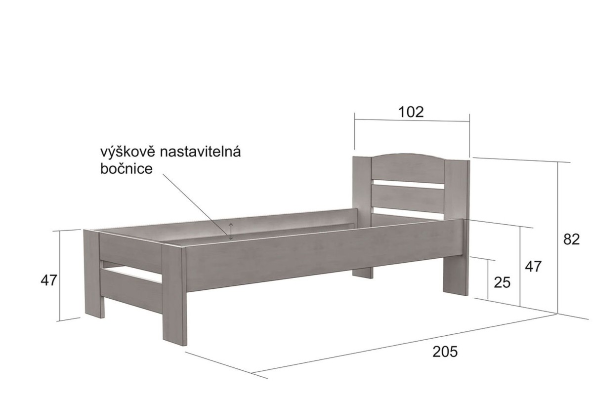 95914-1 Laminová postel Carol 90×200 - Obrázek 3