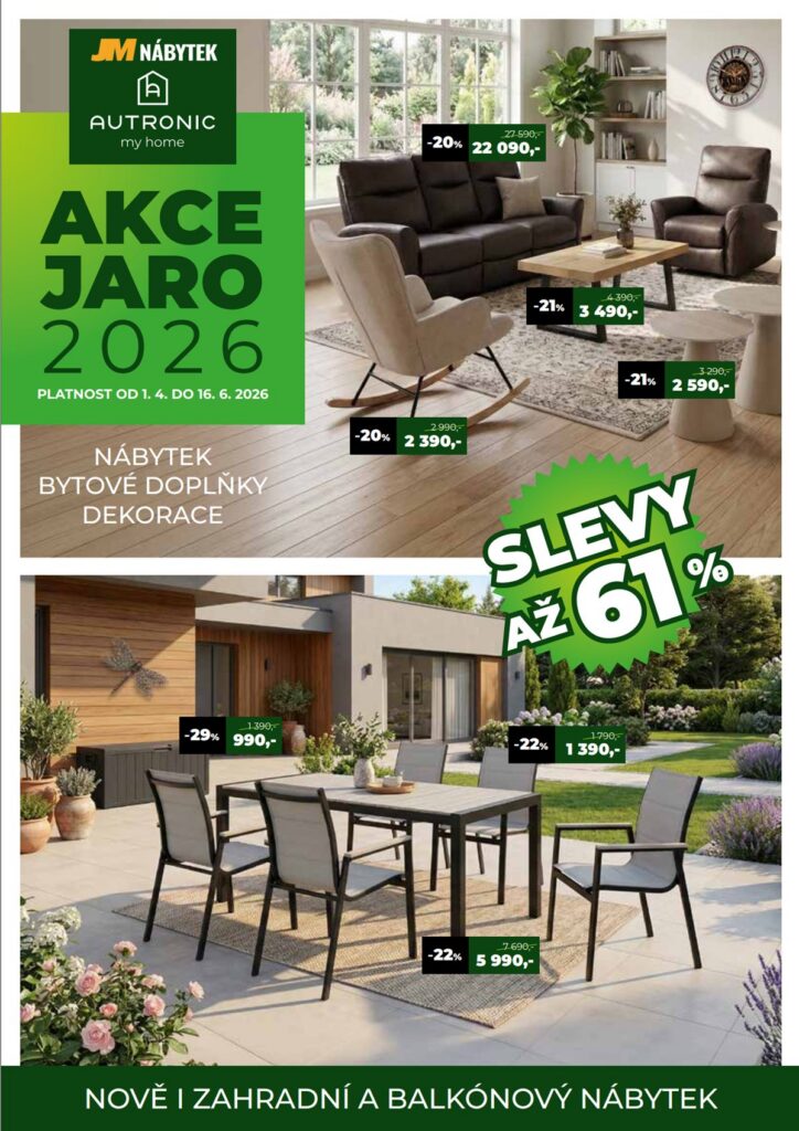 jarní akce na nábytek a bytové doplňky