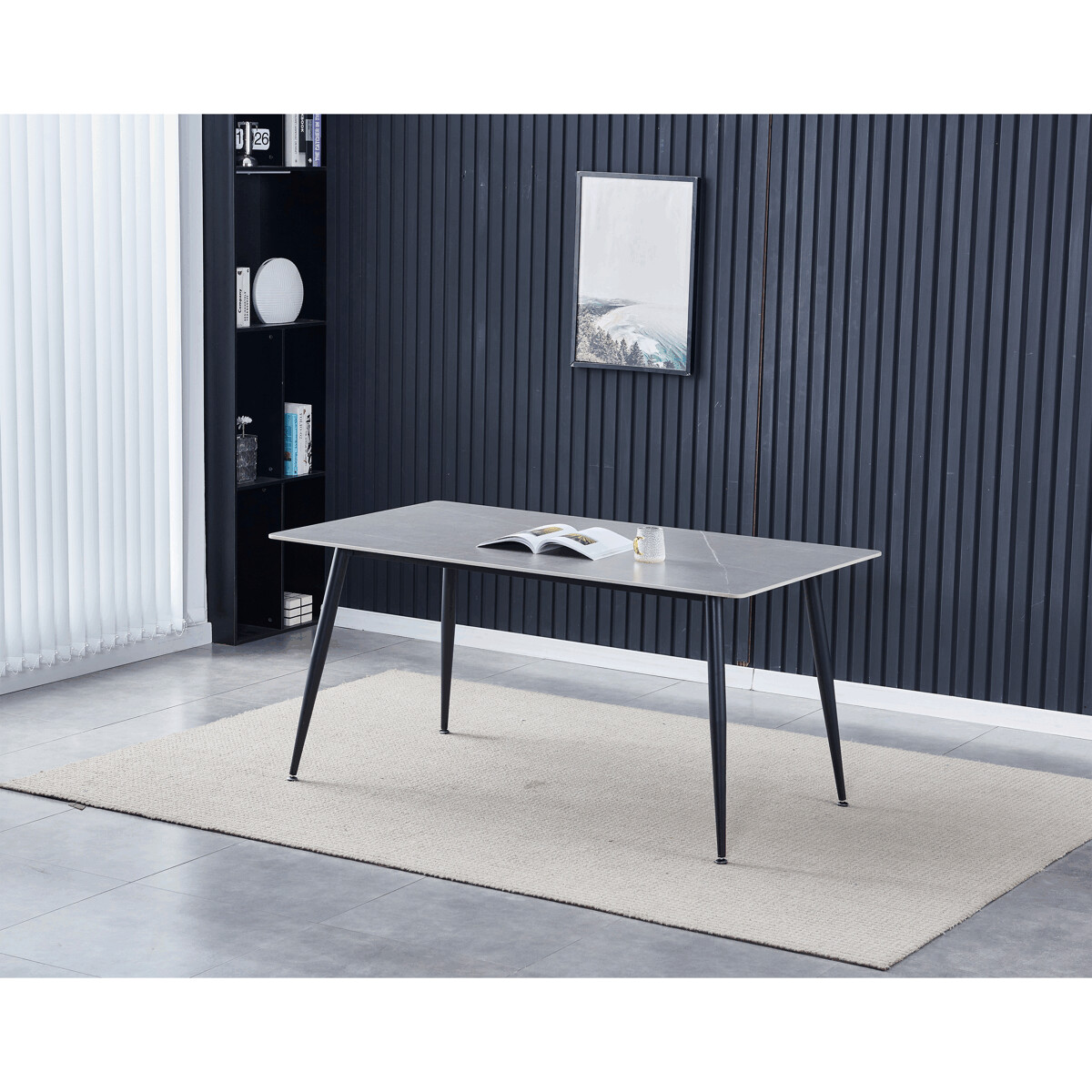 D0C87D223120A3AA6B994107951F85B6FB4A1EE7-1-pxl Jídelní stůl 160x90cm, keramika, mramor, HT-406M GREY - Obrázek 4