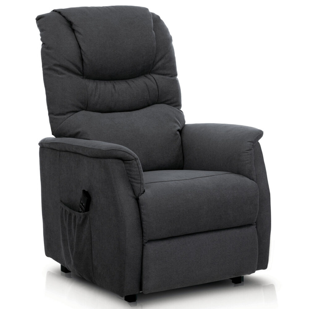 Polohovací křeslo, elektrické kabelové ovládání, šedá, látka, TV-1171 GREY2