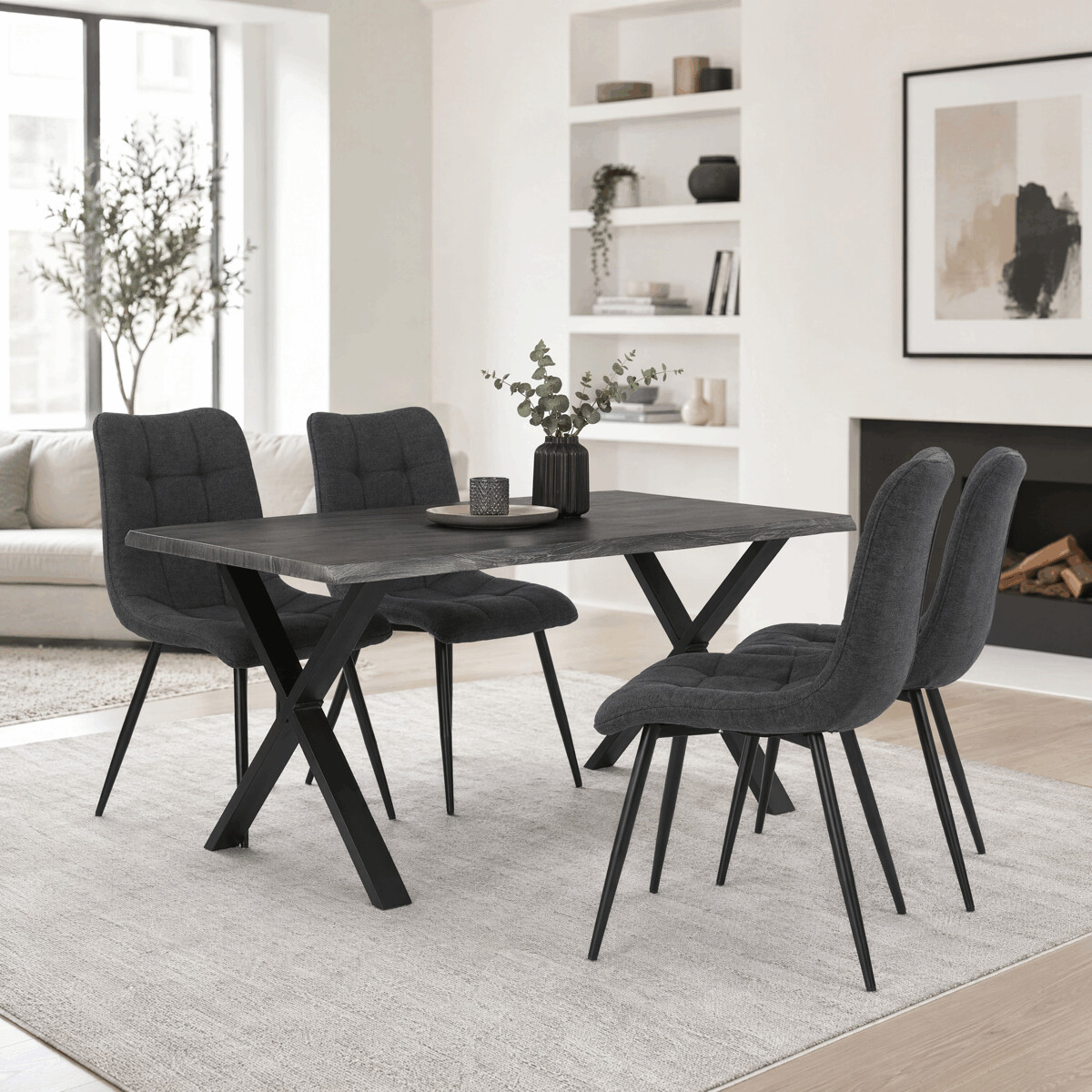 18DFFA1FF3A3A1A5763F285EEE2FF7827E6220D9-1-pxl Jídelní stůl 160x90cm, mdf, šedý dub, HT-F4316 GREY - Obrázek 2