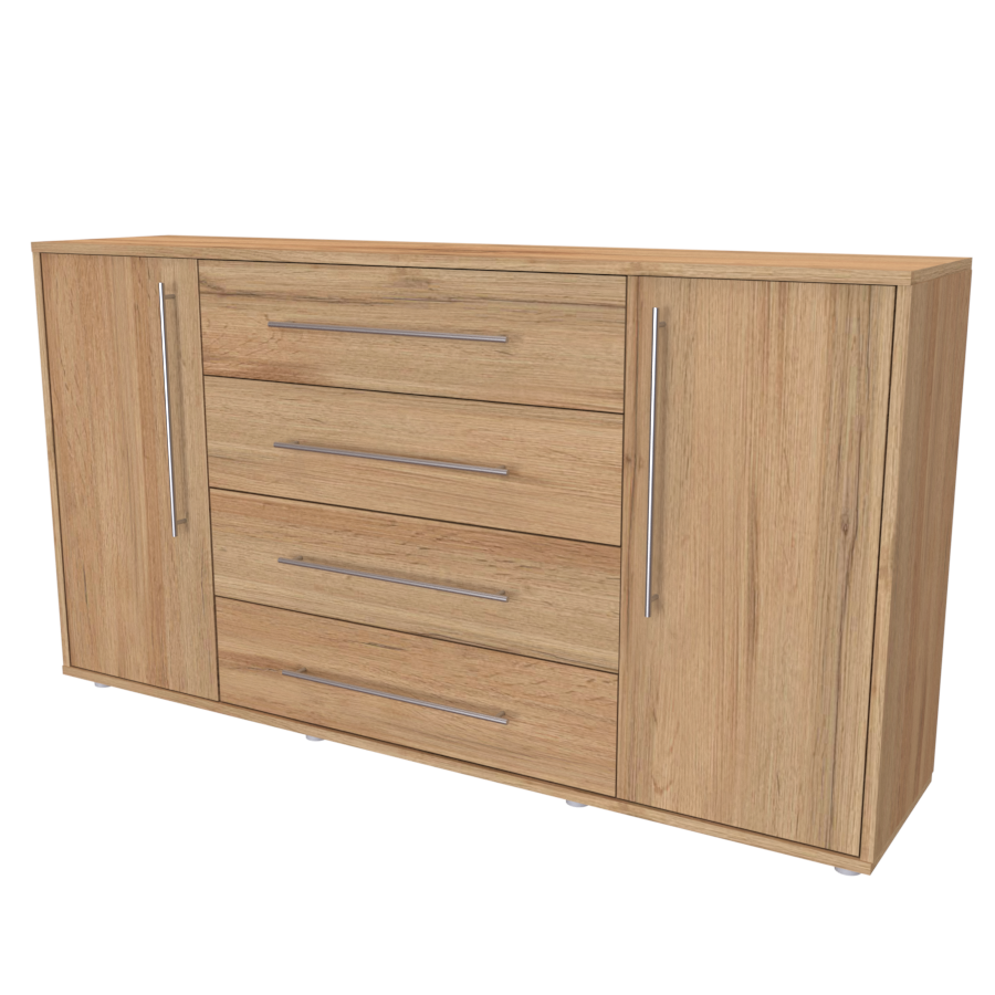 elite l komoda, 140 až 170cm × 86 × 36/43cm Šířka: 160cm, hloubka: 43cm