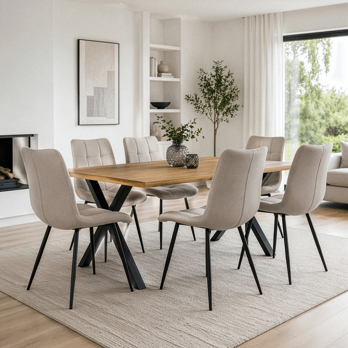 572350772F89F9D96561BA9169E748EA23B0ED39-1-pxl Jídelní stůl 210x100cm, mdf, divoký dub, HT-F4321 OAK - Obrázek 2