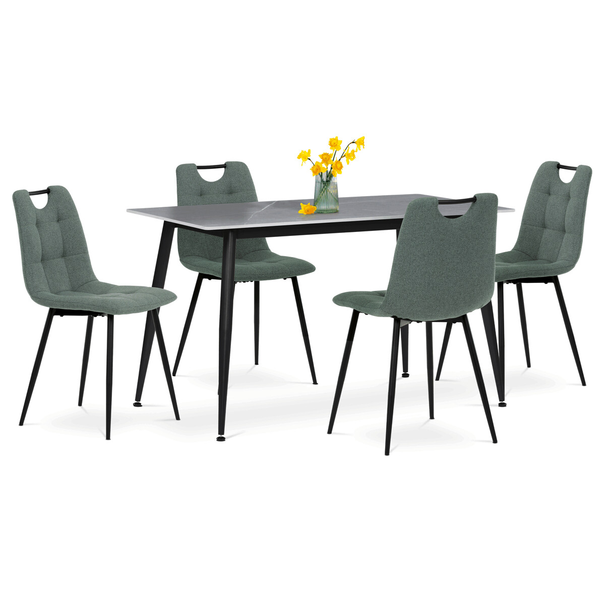 AB201B3AA065278C362B87171038E0F6E526B118-1-pxl Jídelní set s 4 židlemi, 130x70x76cm, keramika, mramor, ASE-1001 GRN2 - Obrázek 3