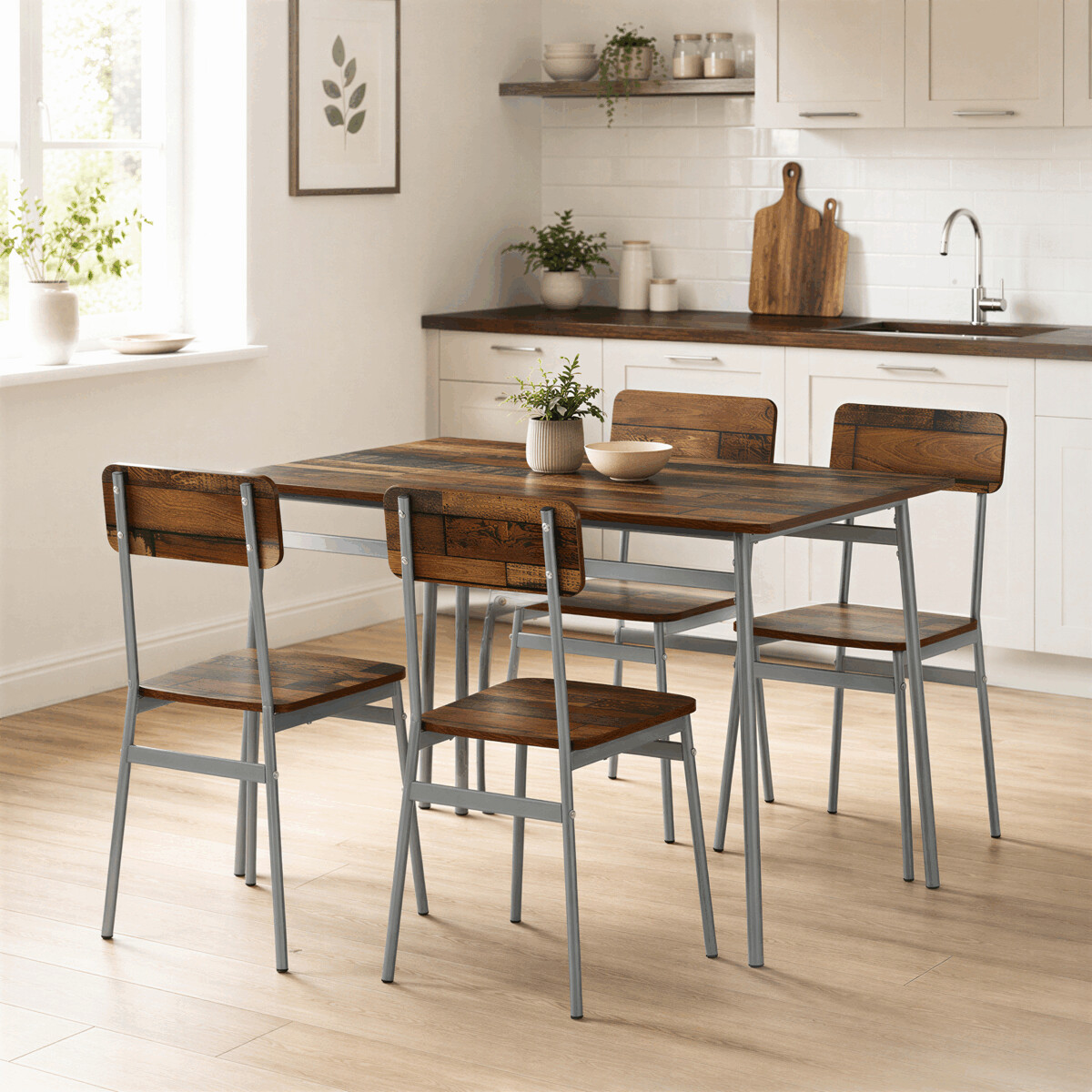 E45283FFF7CE4AFD8E4A85554282C02CD827C5DF-1-pxl Jídelní set s 4 židlemi, 110x70x76cm, mdf, old wood, AUT-O2156 OLW2 - Obrázek 2