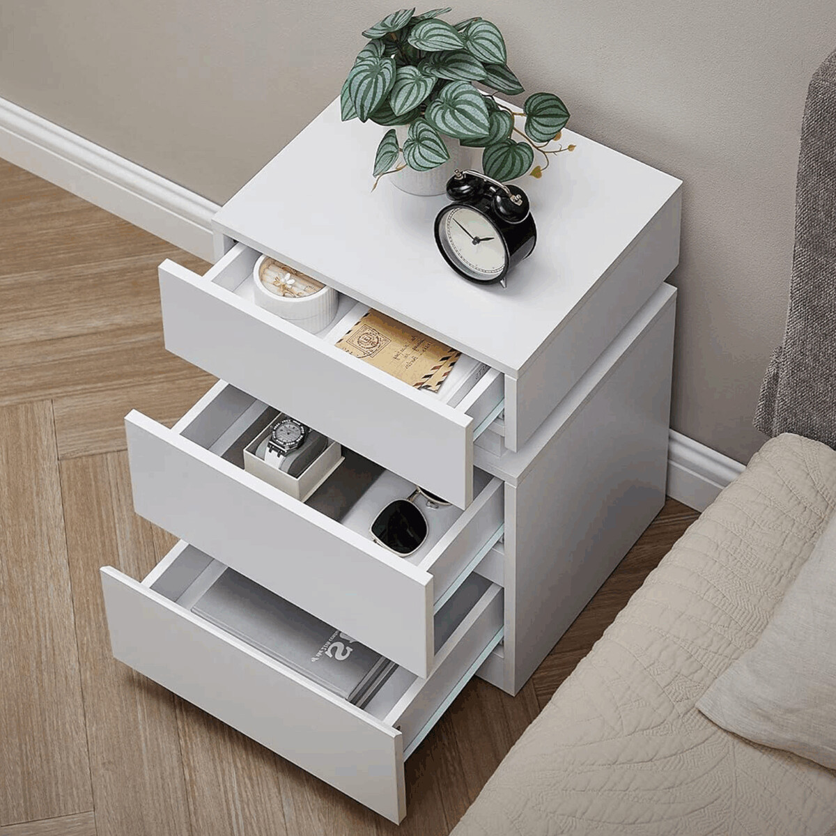 0067F8B16D80BFB47A4D4264B9E60A9E20AE45C7-1-pxl Noční stolek 40x35x55cm, mdf, bílá - Obrázek 4